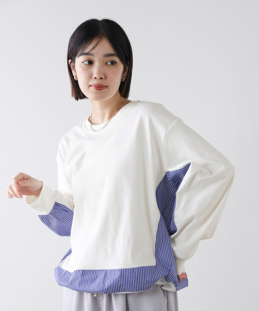 ストライプドッキングカットソー［3/18発送予定］