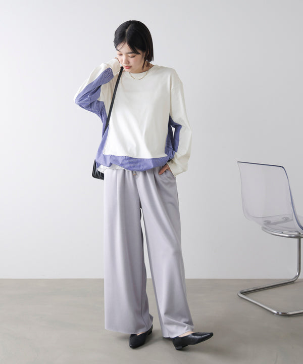 ストライプドッキングカットソー［3/18発送予定］