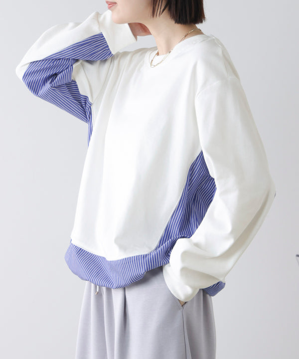 ストライプドッキングカットソー［3/18発送予定］