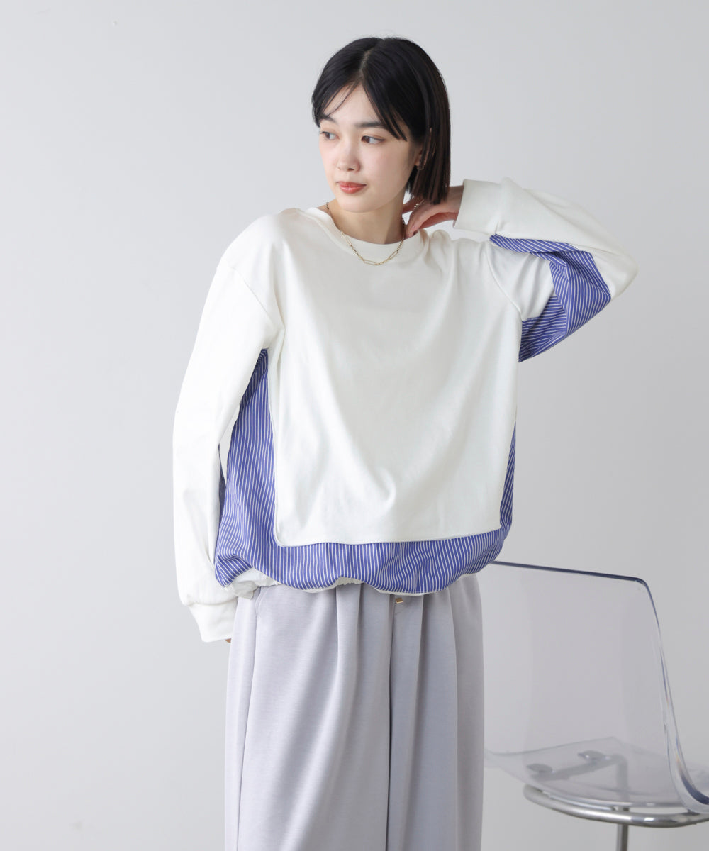 ストライプドッキングカットソー［3/18発送予定］