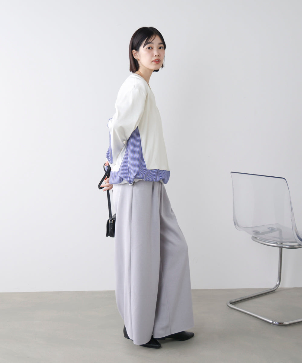 ストライプドッキングカットソー［3/18発送予定］