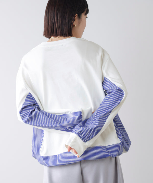 ストライプドッキングカットソー［3/18発送予定］