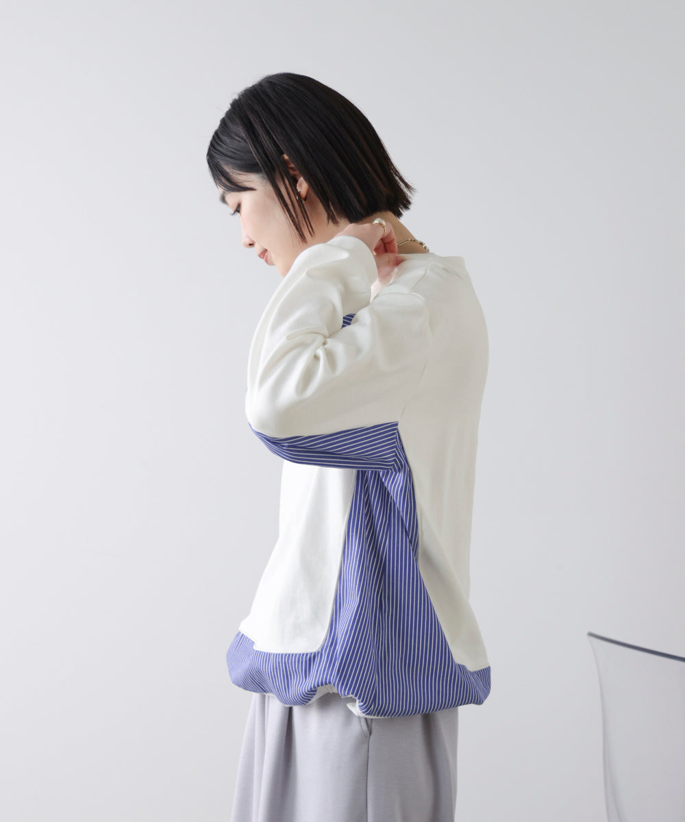 ストライプドッキングカットソー［3/18発送予定］