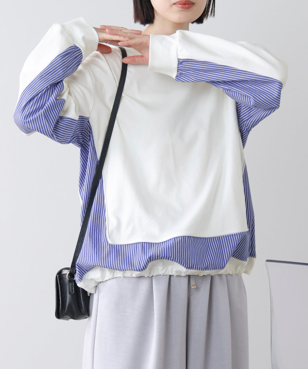 ストライプドッキングカットソー［3/18発送予定］