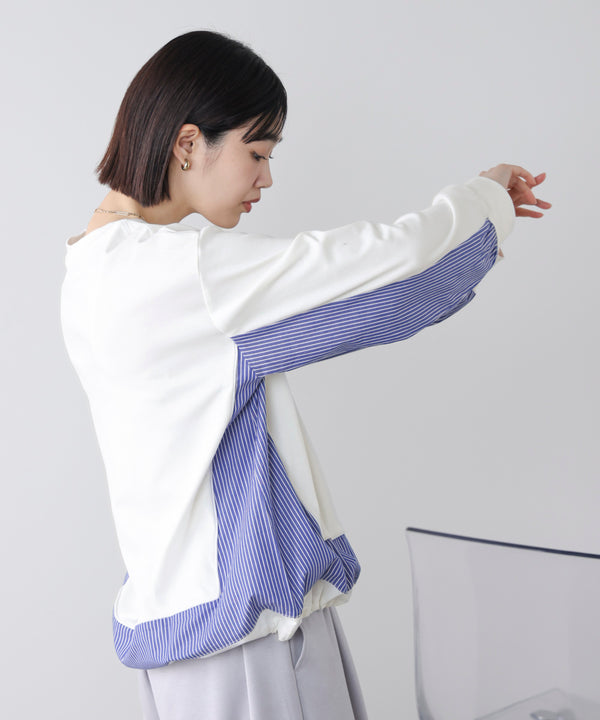 ストライプドッキングカットソー［3/18発送予定］