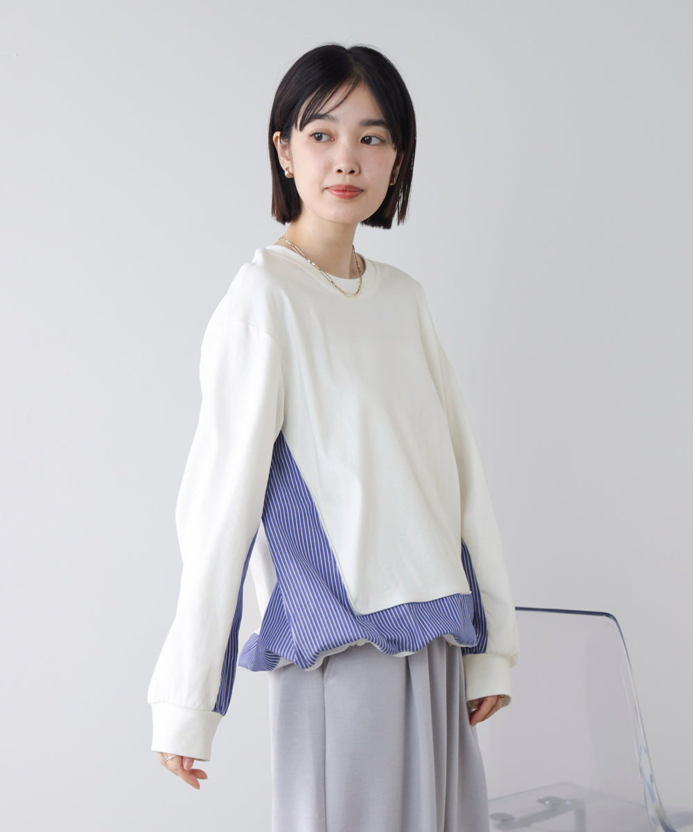 ストライプドッキングカットソー［3/18発送予定］