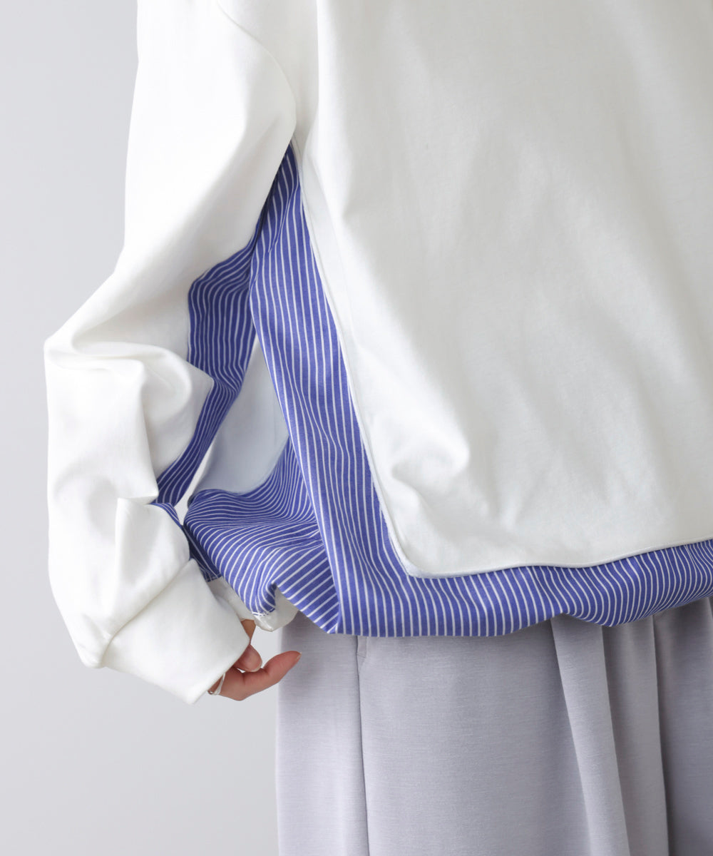 ストライプドッキングカットソー［3/18発送予定］