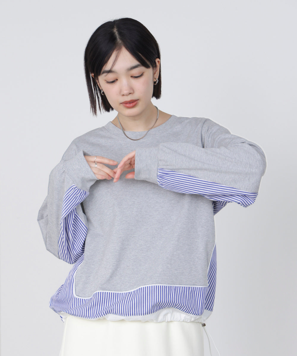 ストライプドッキングカットソー［3/18発送予定］