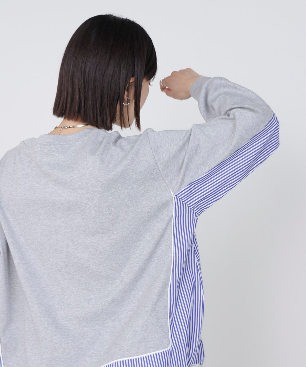 ストライプドッキングカットソー［3/18発送予定］
