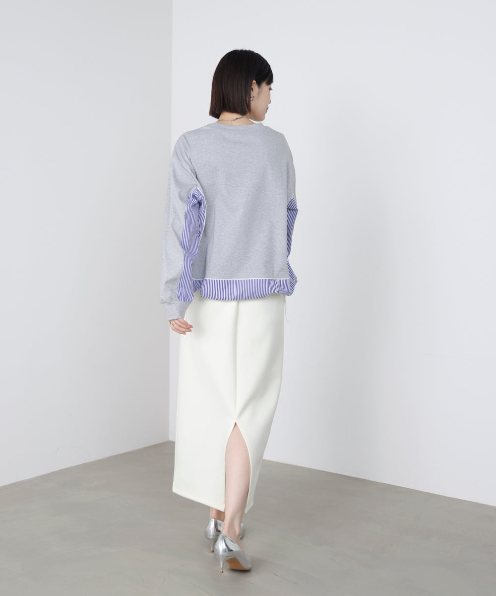 ストライプドッキングカットソー［3/18発送予定］