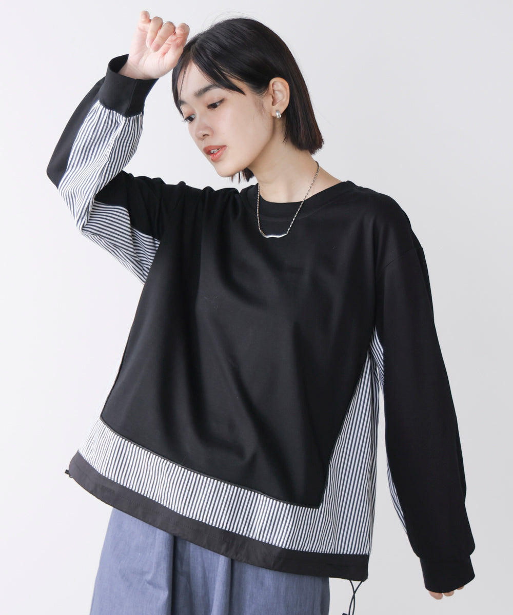 ストライプドッキングカットソー［3/18発送予定］