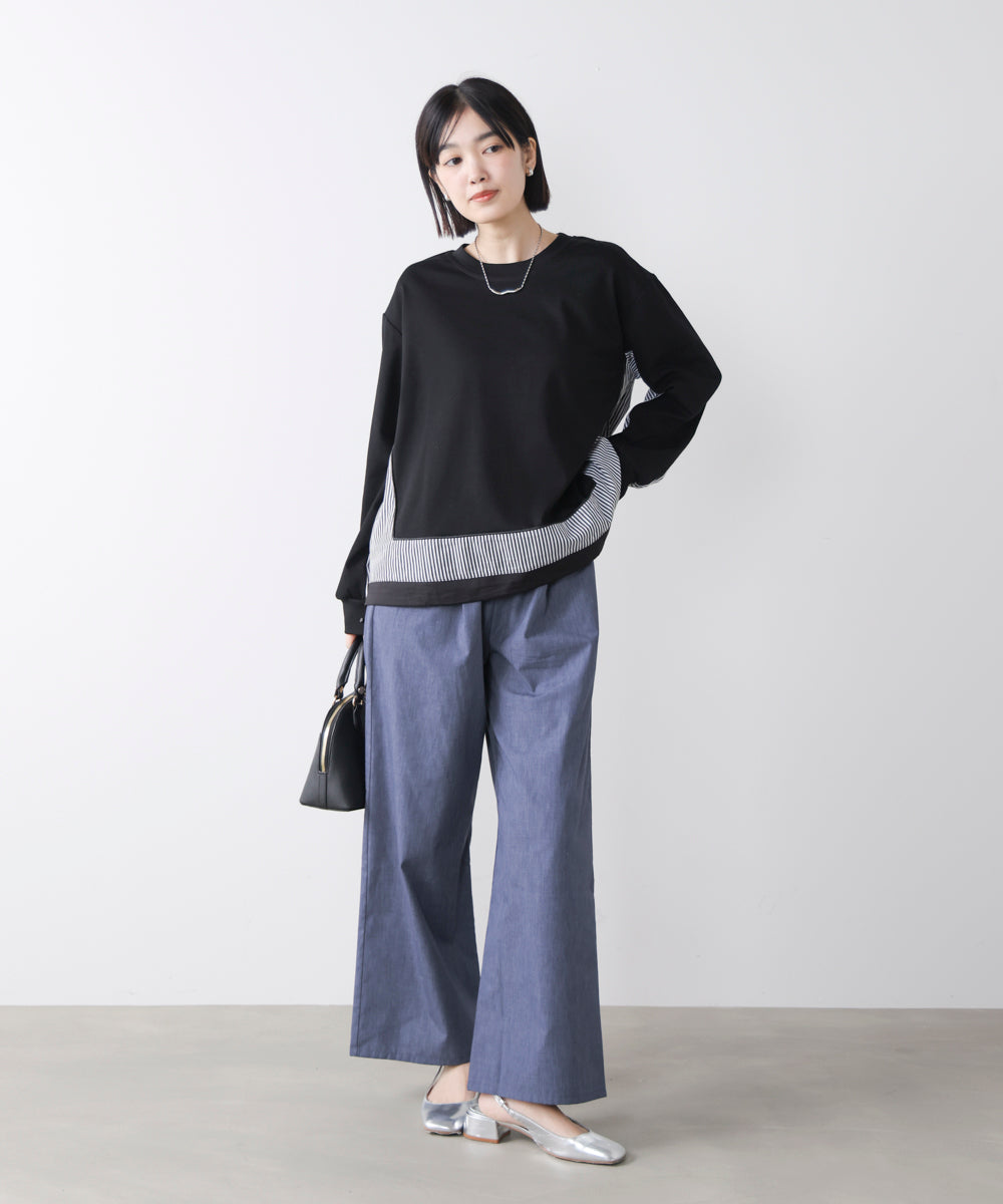 ストライプドッキングカットソー［3/18発送予定］