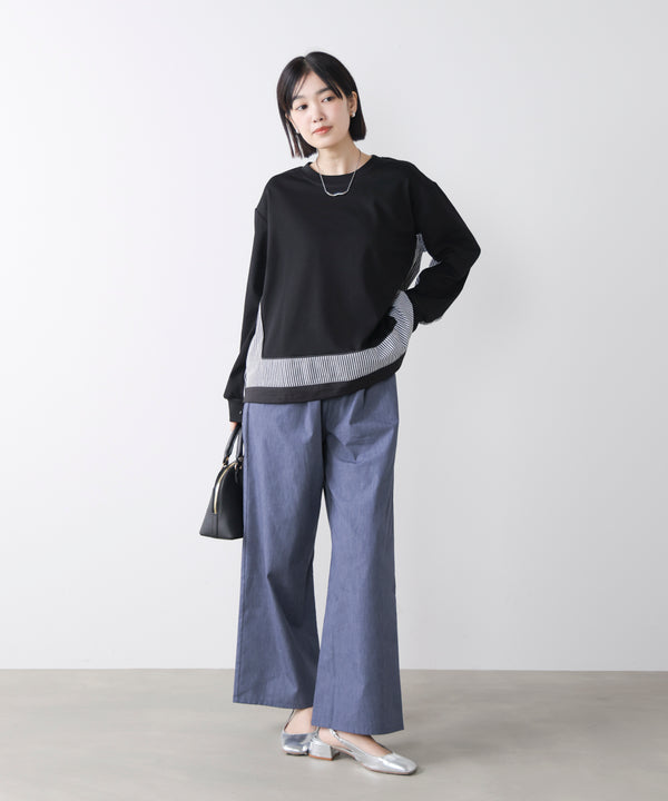 ストライプドッキングカットソー［3/18発送予定］