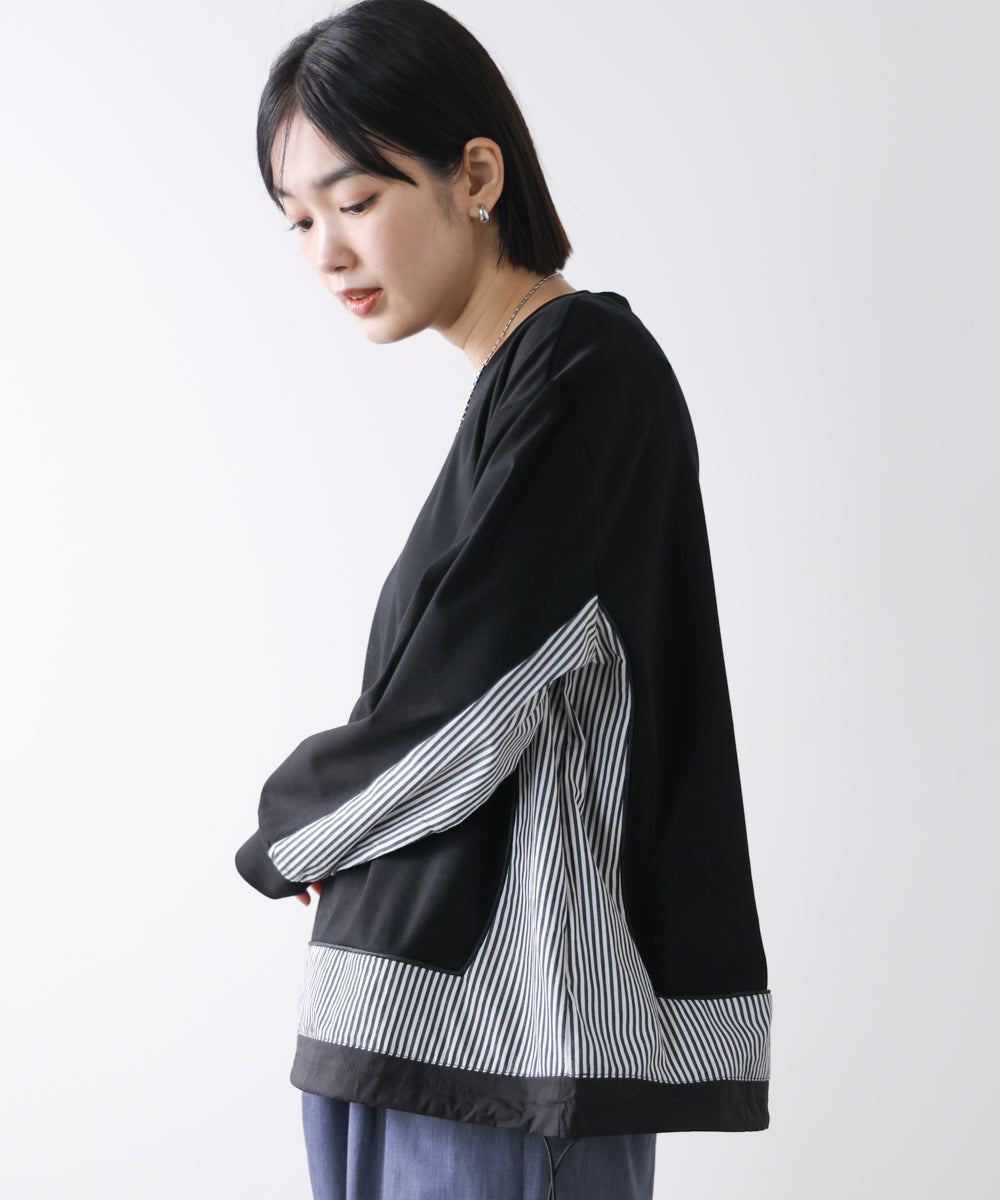 ストライプドッキングカットソー［3/18発送予定］