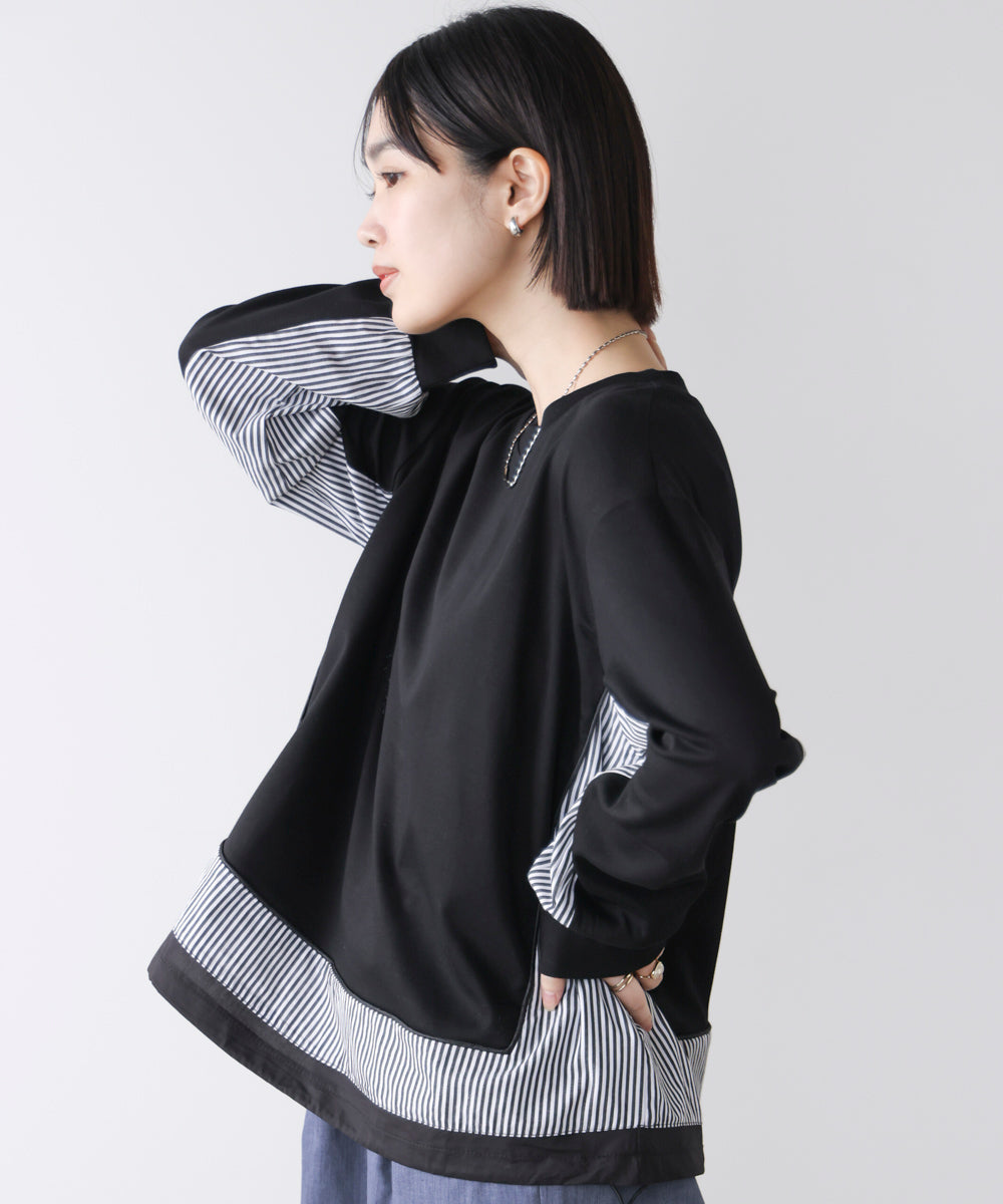 ストライプドッキングカットソー［3/18発送予定］