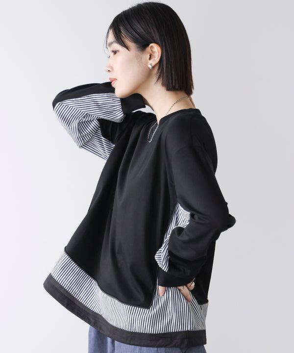 ストライプドッキングカットソー［3/18発送予定］