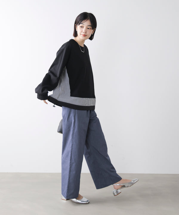 ストライプドッキングカットソー［3/18発送予定］