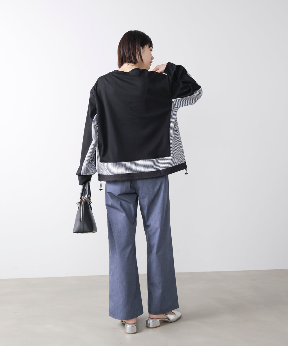 ストライプドッキングカットソー［3/18発送予定］