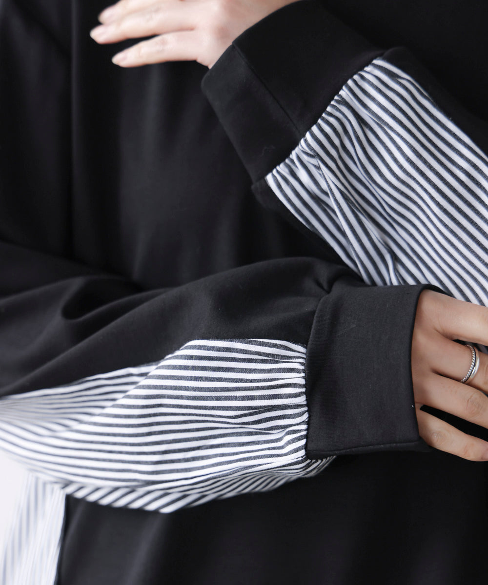 ストライプドッキングカットソー［3/18発送予定］