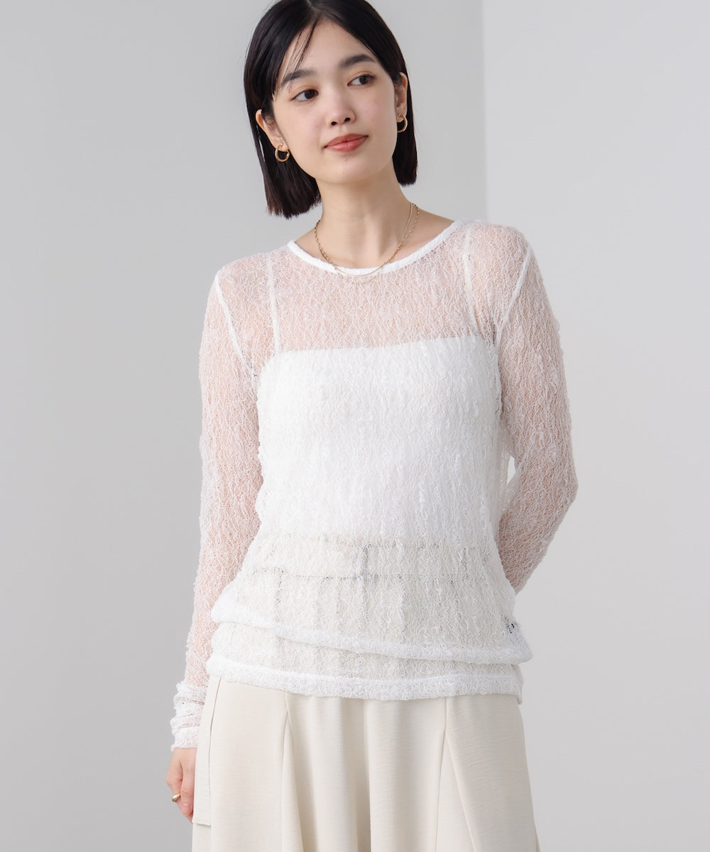 WEB限定】ストレッチレースプルオーバー