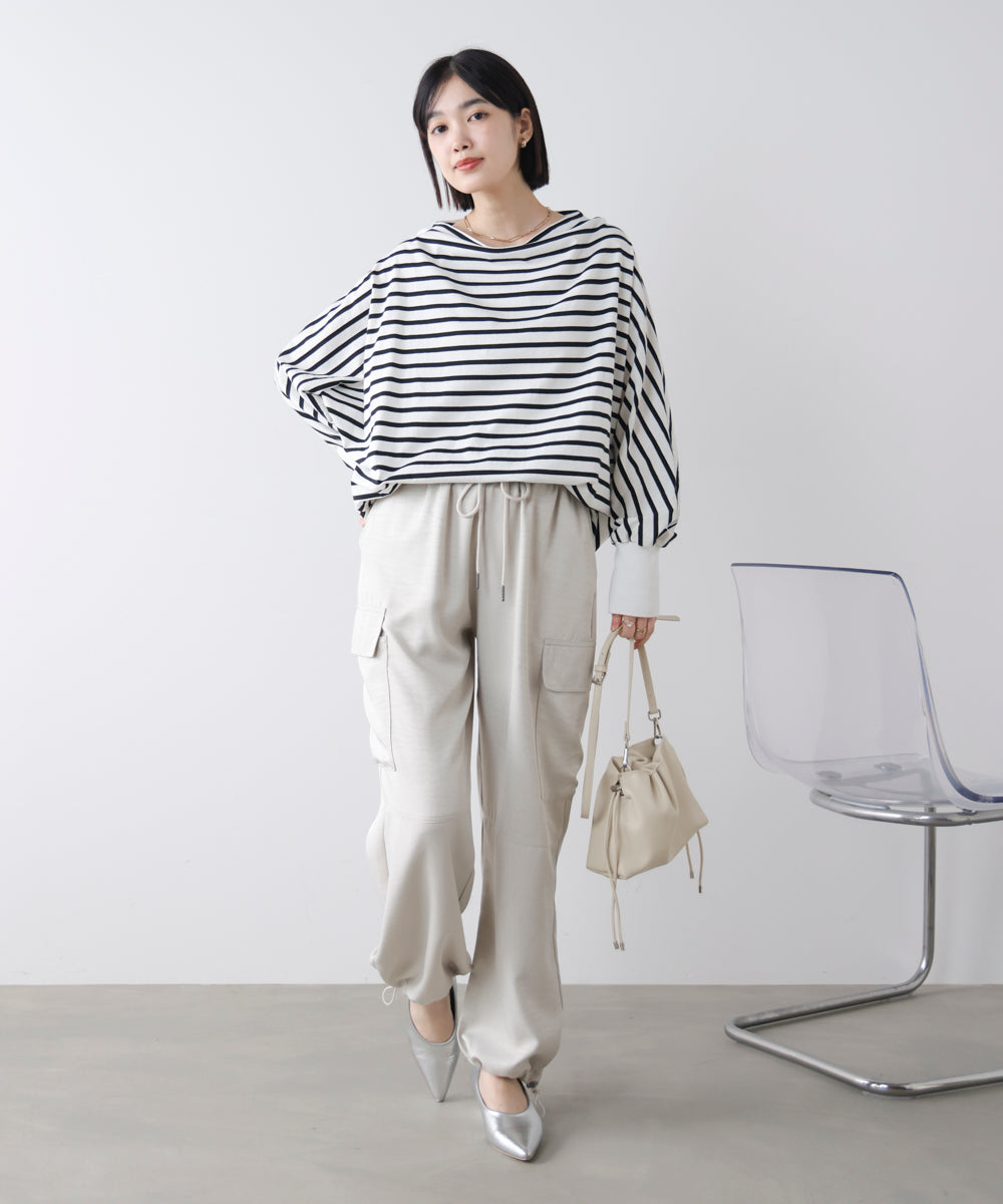 Wシルケットドルマンプルオーバー［3/18発送予定］