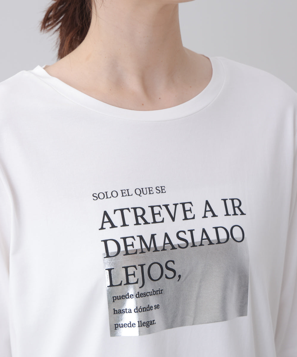 箔ロゴプリント五分袖Ｔシャツ