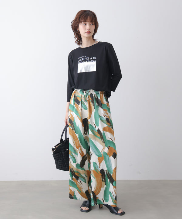 箔ロゴプリント五分袖Ｔシャツ