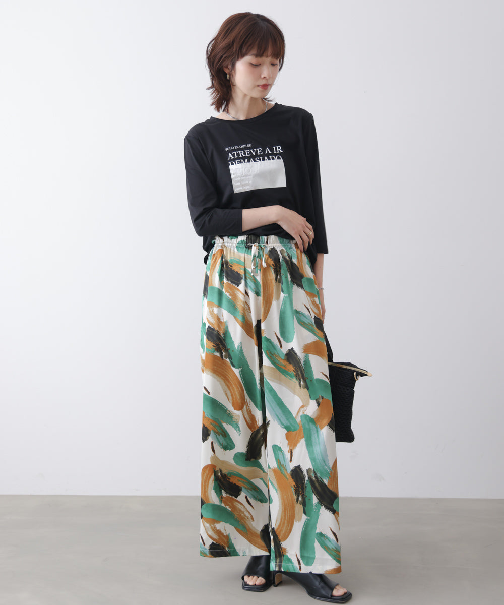 箔ロゴプリント五分袖Ｔシャツ