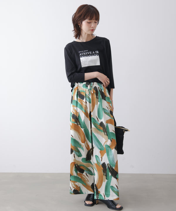 箔ロゴプリント五分袖Ｔシャツ