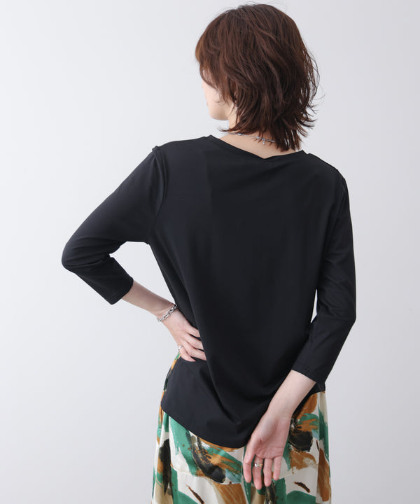 箔ロゴプリント五分袖Ｔシャツ