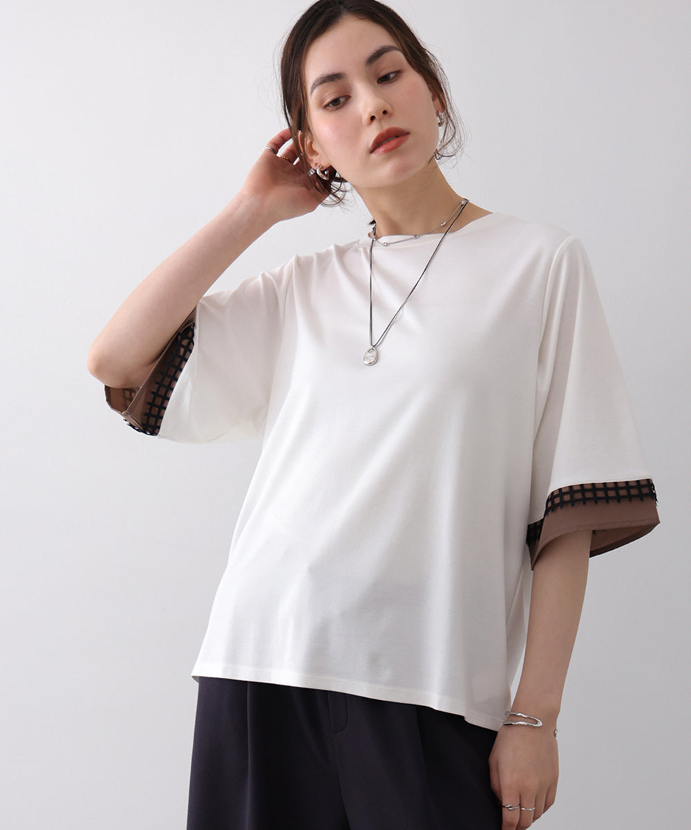 袖レースカットソー［4/10発送予定］