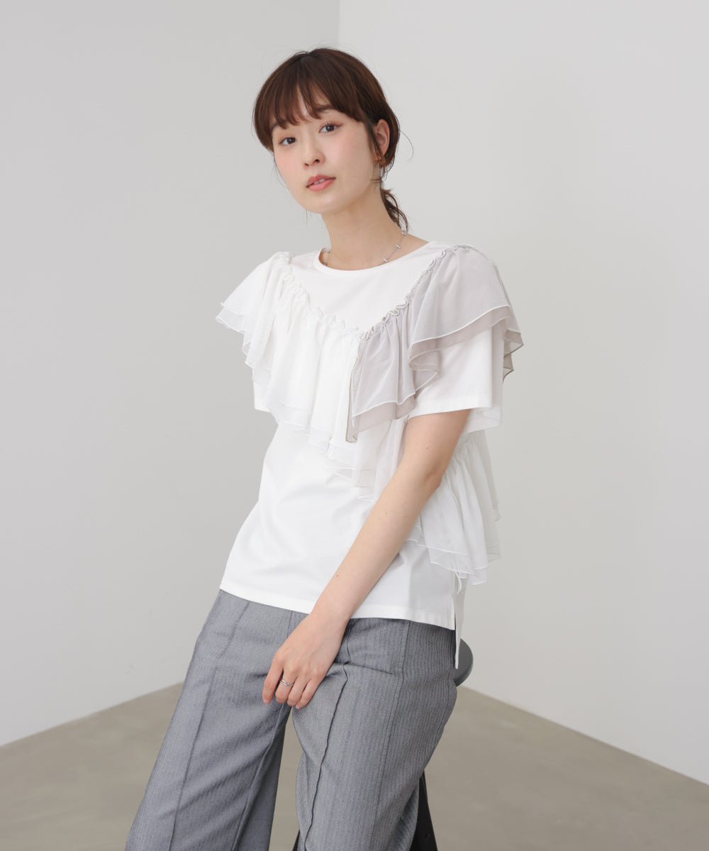 半袖フリルカットソー［4/30発送予定］