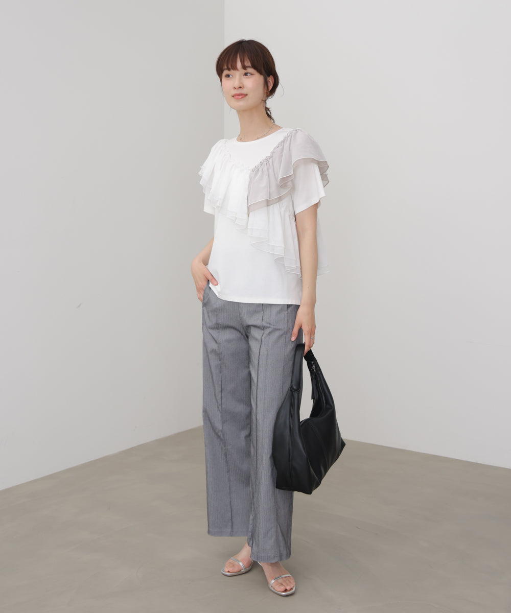 半袖フリルカットソー［4/30発送予定］