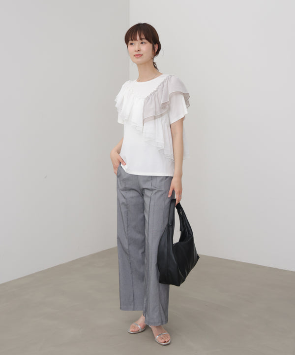半袖フリルカットソー［4/30発送予定］