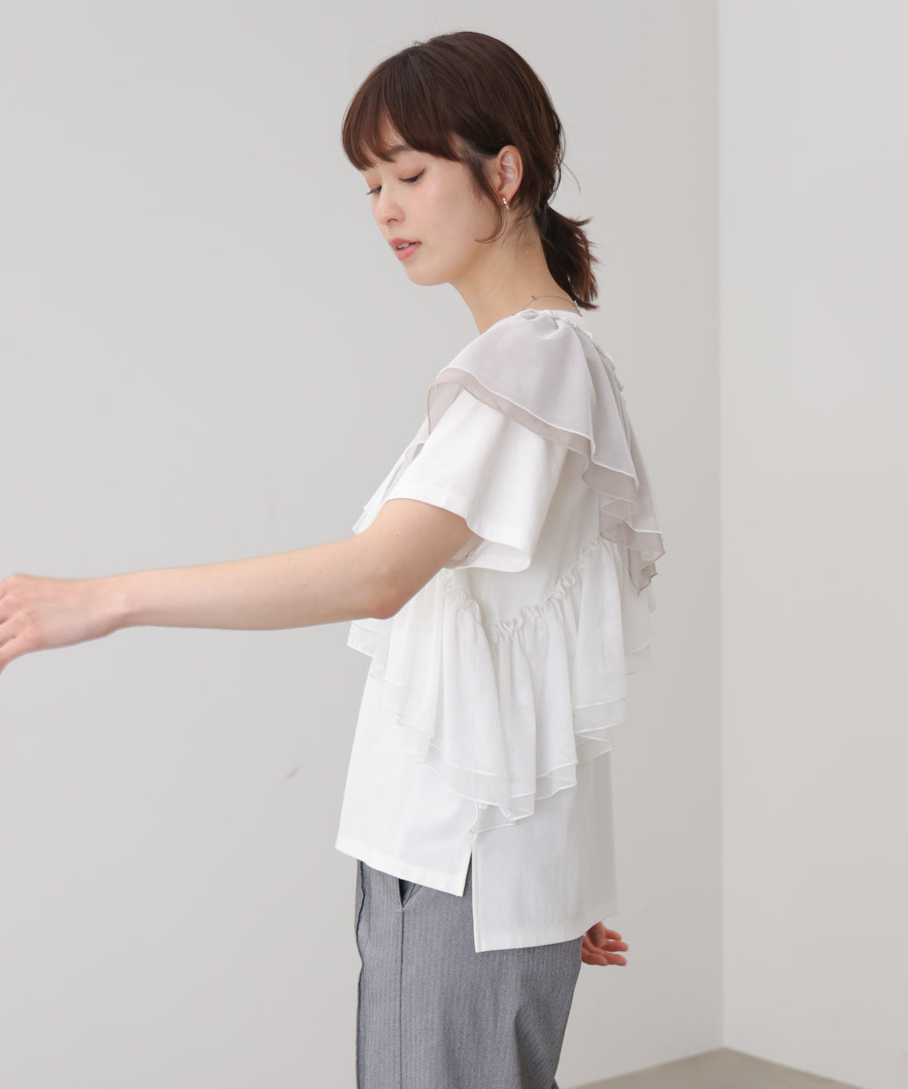 半袖フリルカットソー［4/30発送予定］