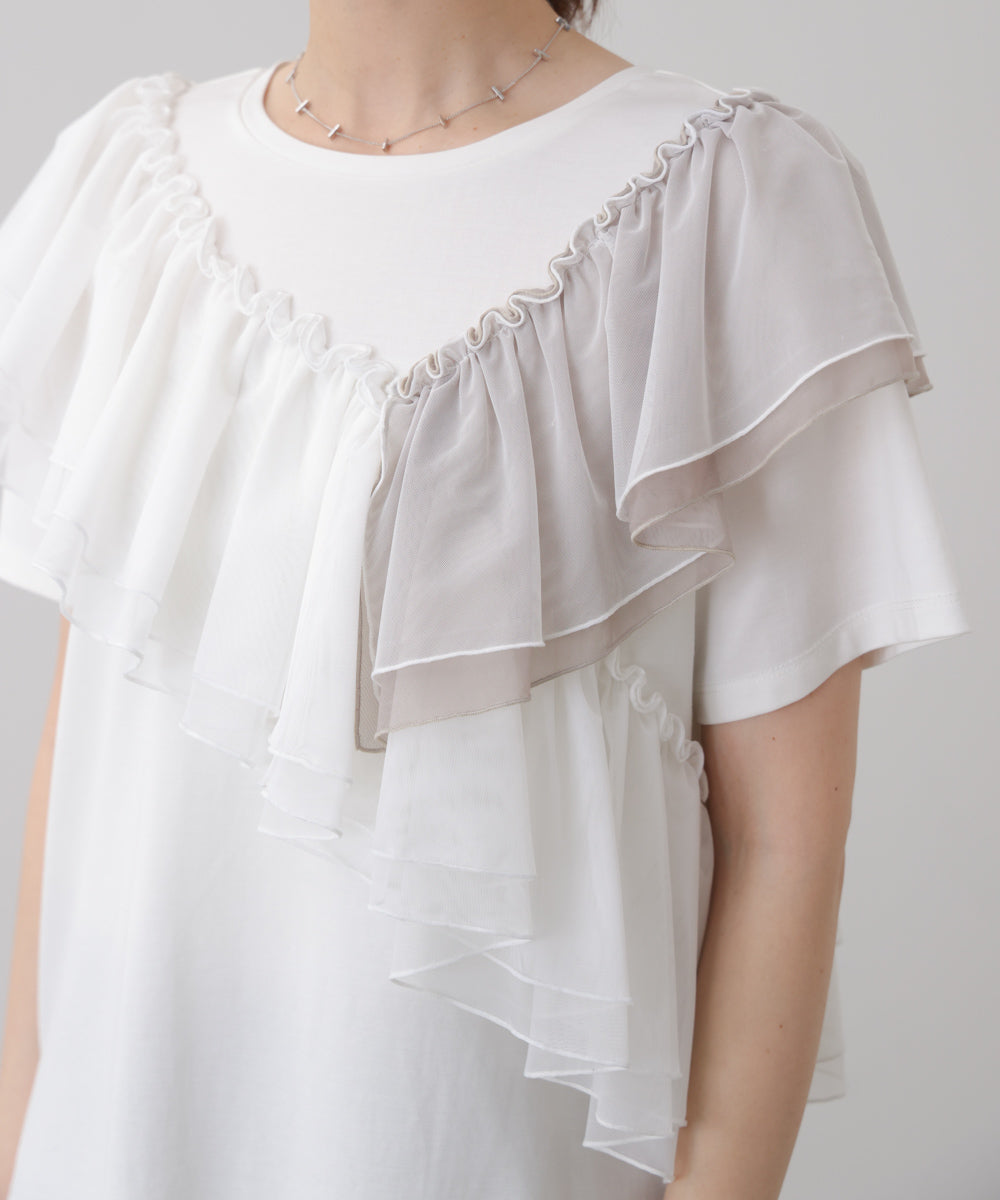 半袖フリルカットソー［4/30発送予定］
