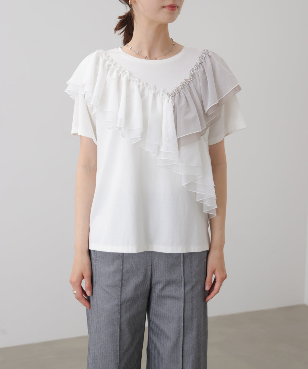 半袖フリルカットソー［4/30発送予定］