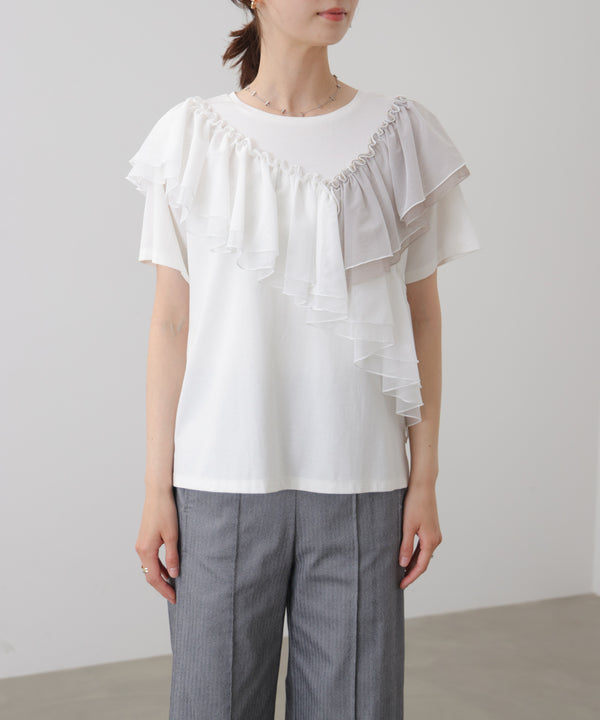 半袖フリルカットソー［4/30発送予定］