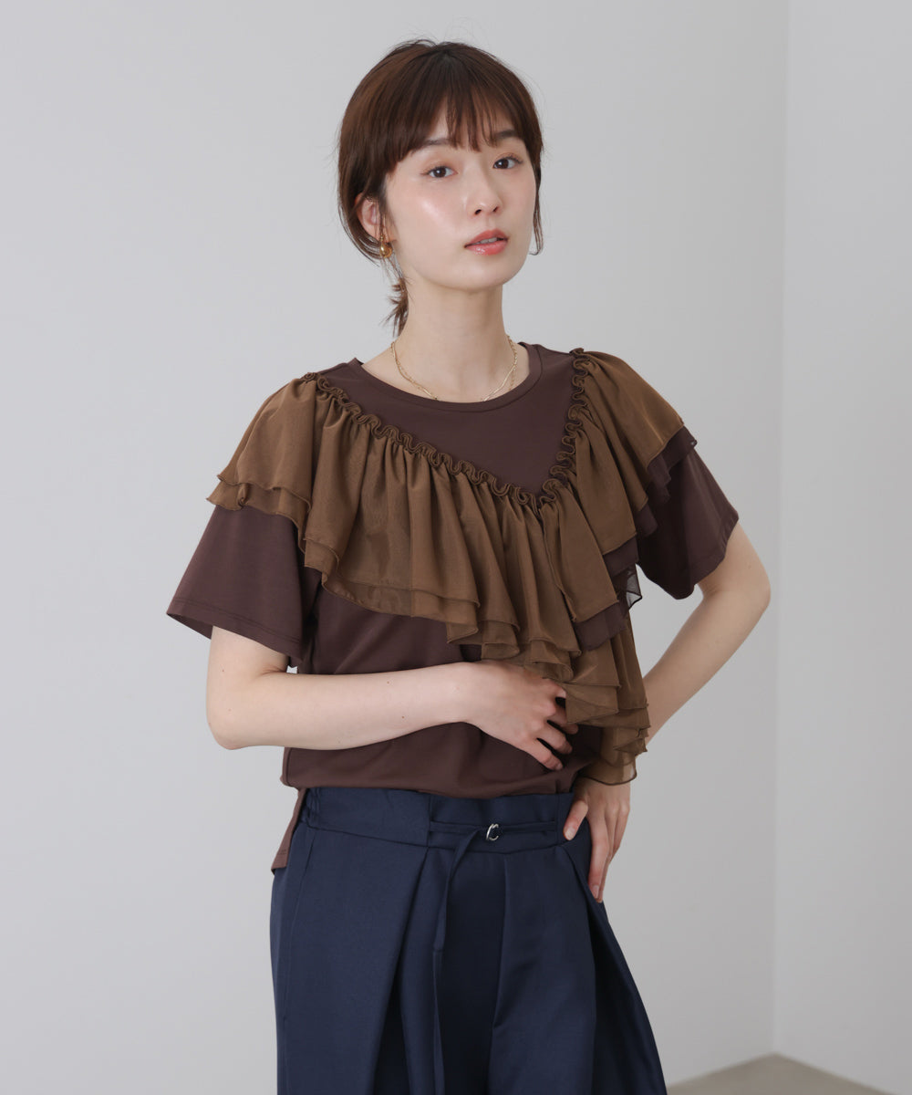 半袖フリルカットソー［4/30発送予定］