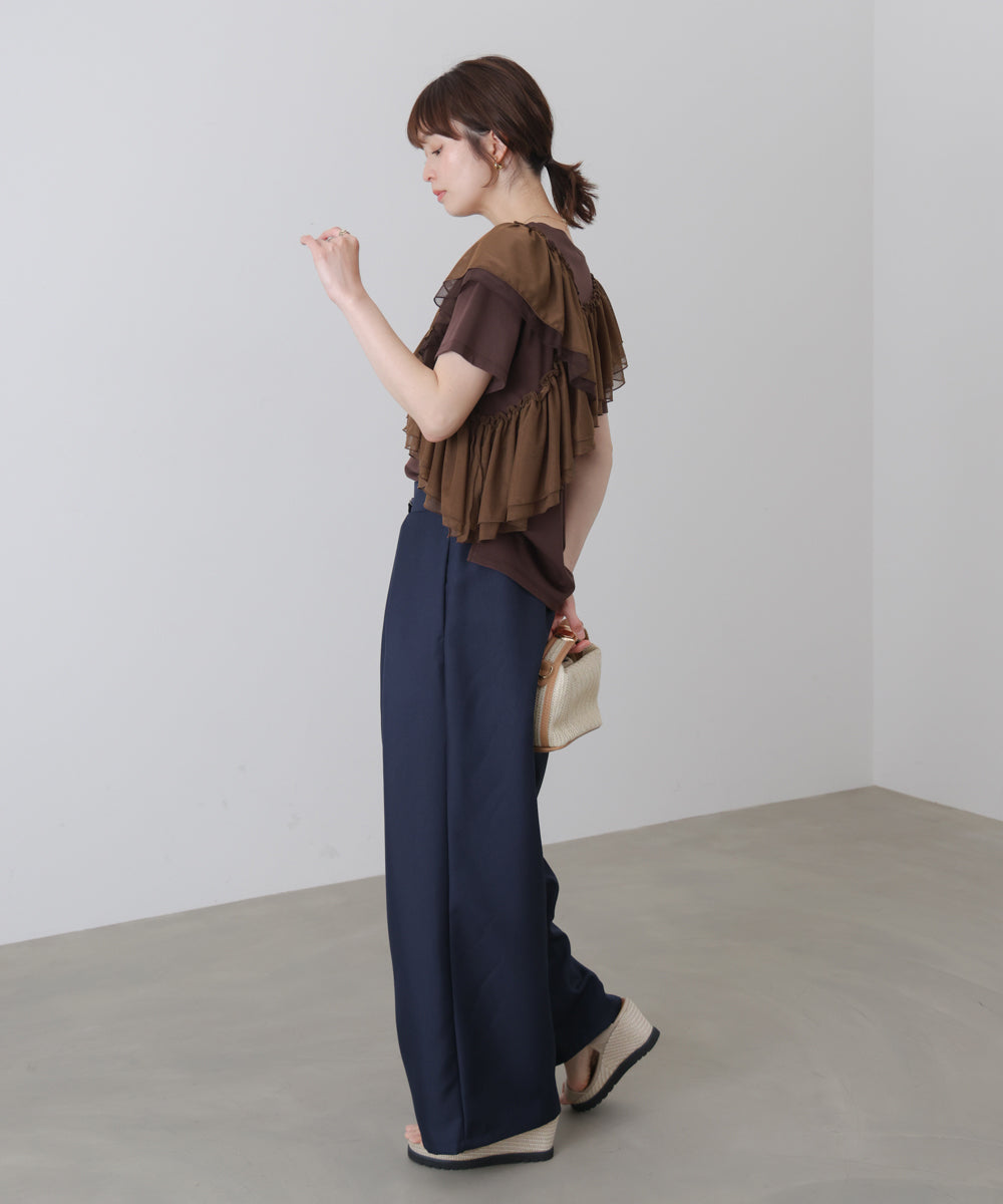 半袖フリルカットソー［4/30発送予定］