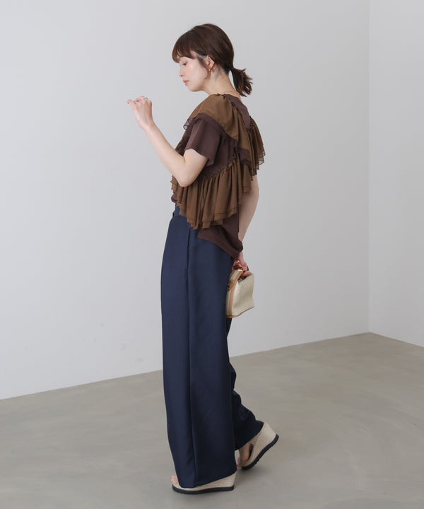 半袖フリルカットソー［4/30発送予定］