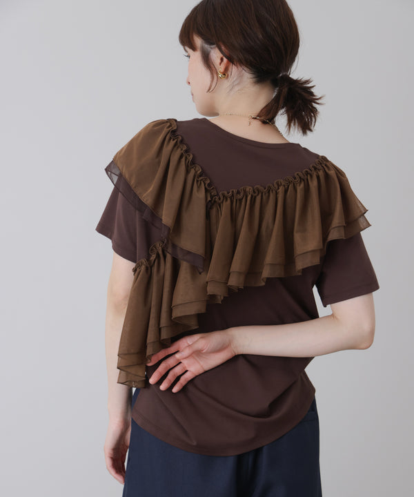 半袖フリルカットソー［4/30発送予定］
