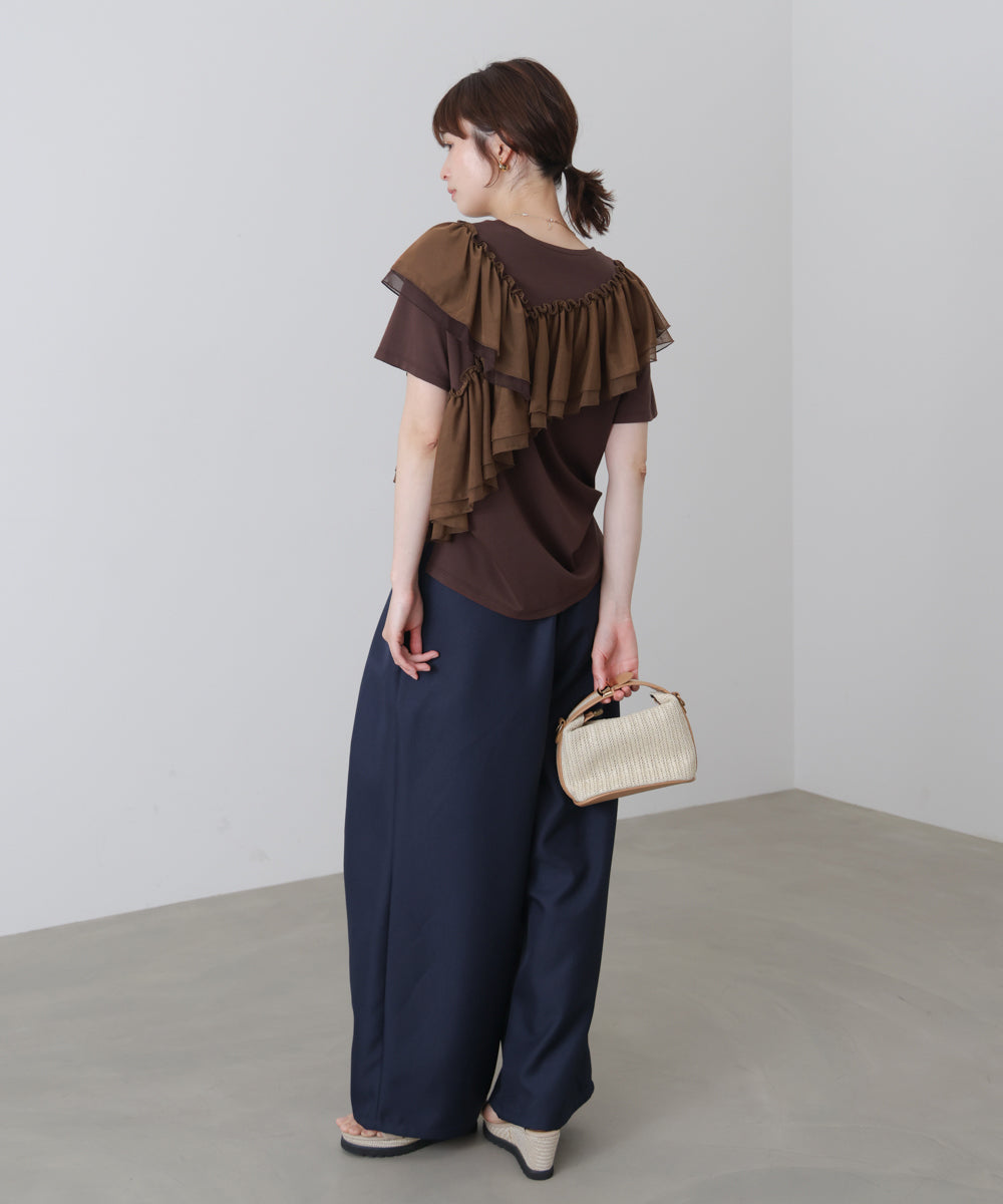 半袖フリルカットソー［4/30発送予定］