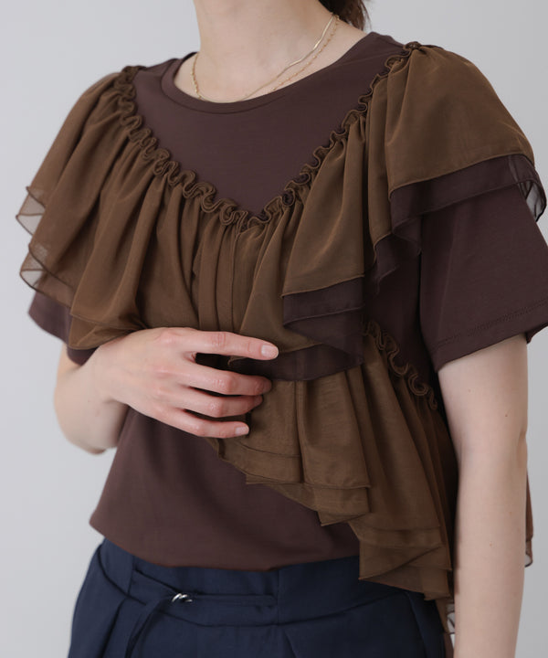 半袖フリルカットソー［4/30発送予定］