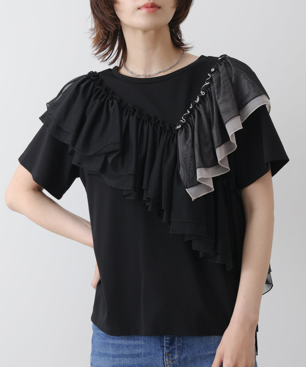 半袖フリルカットソー［4/30発送予定］