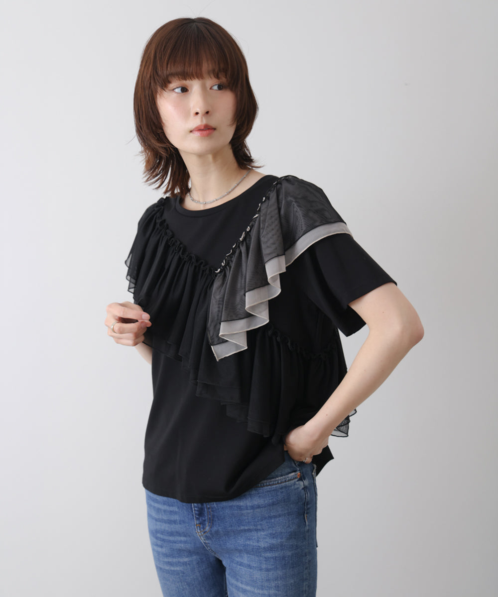 半袖フリルカットソー［4/30発送予定］