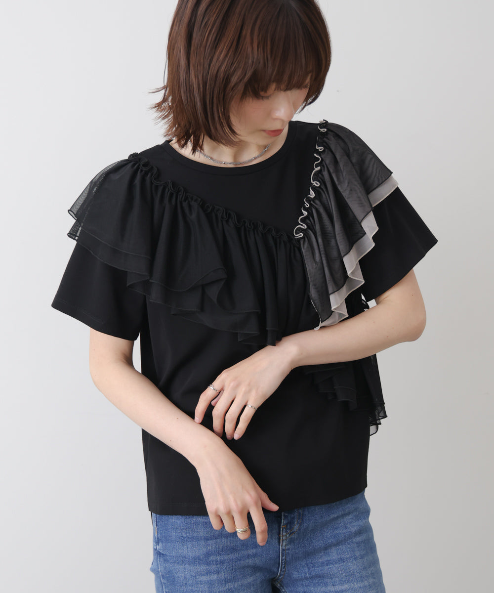 半袖フリルカットソー［4/30発送予定］