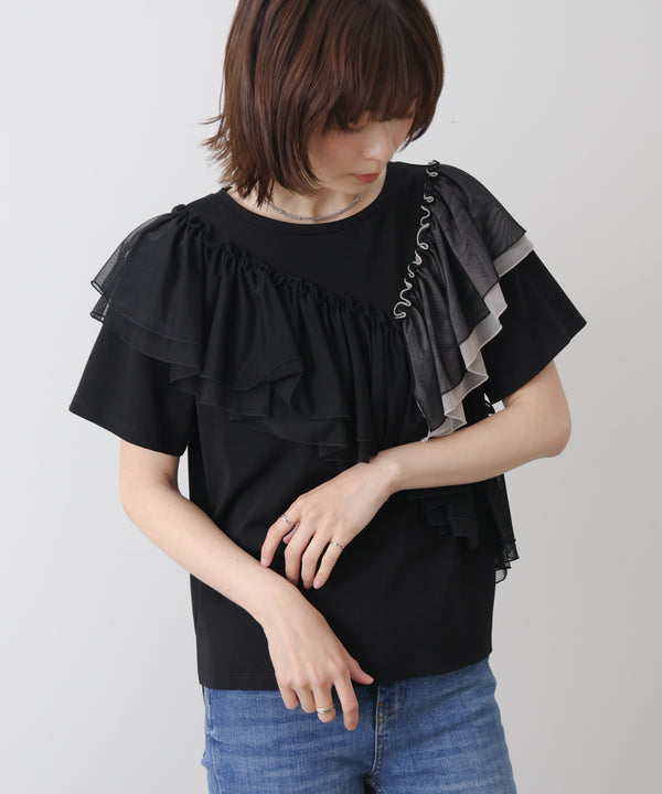 半袖フリルカットソー［4/30発送予定］