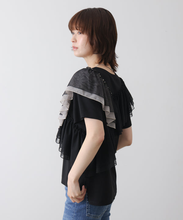 半袖フリルカットソー［4/30発送予定］