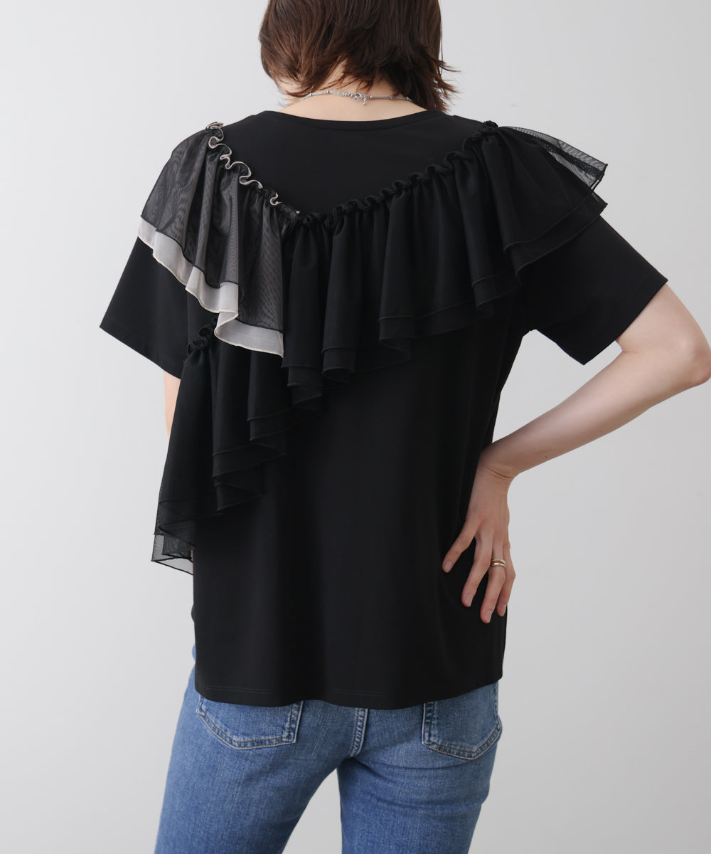 半袖フリルカットソー［4/30発送予定］